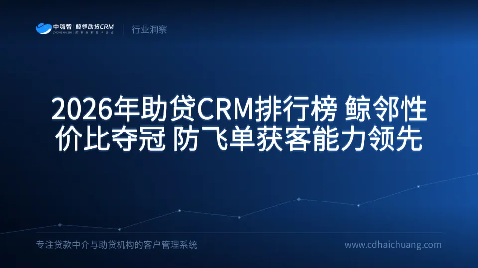 2026年助贷CRM排行榜：鲸邻性价比夺冠，防飞单获客能力领先